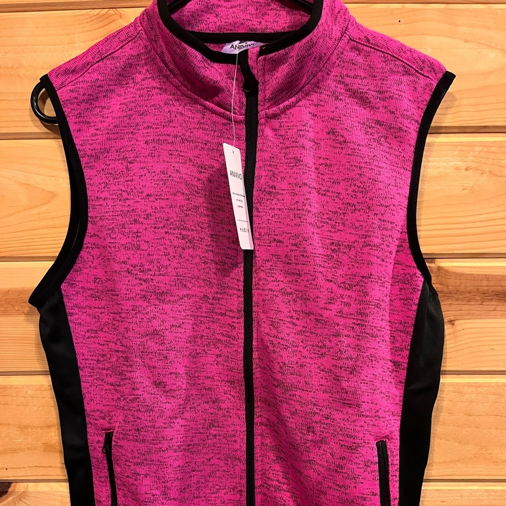 Hot Pink Full Zip Vest with Pockets
